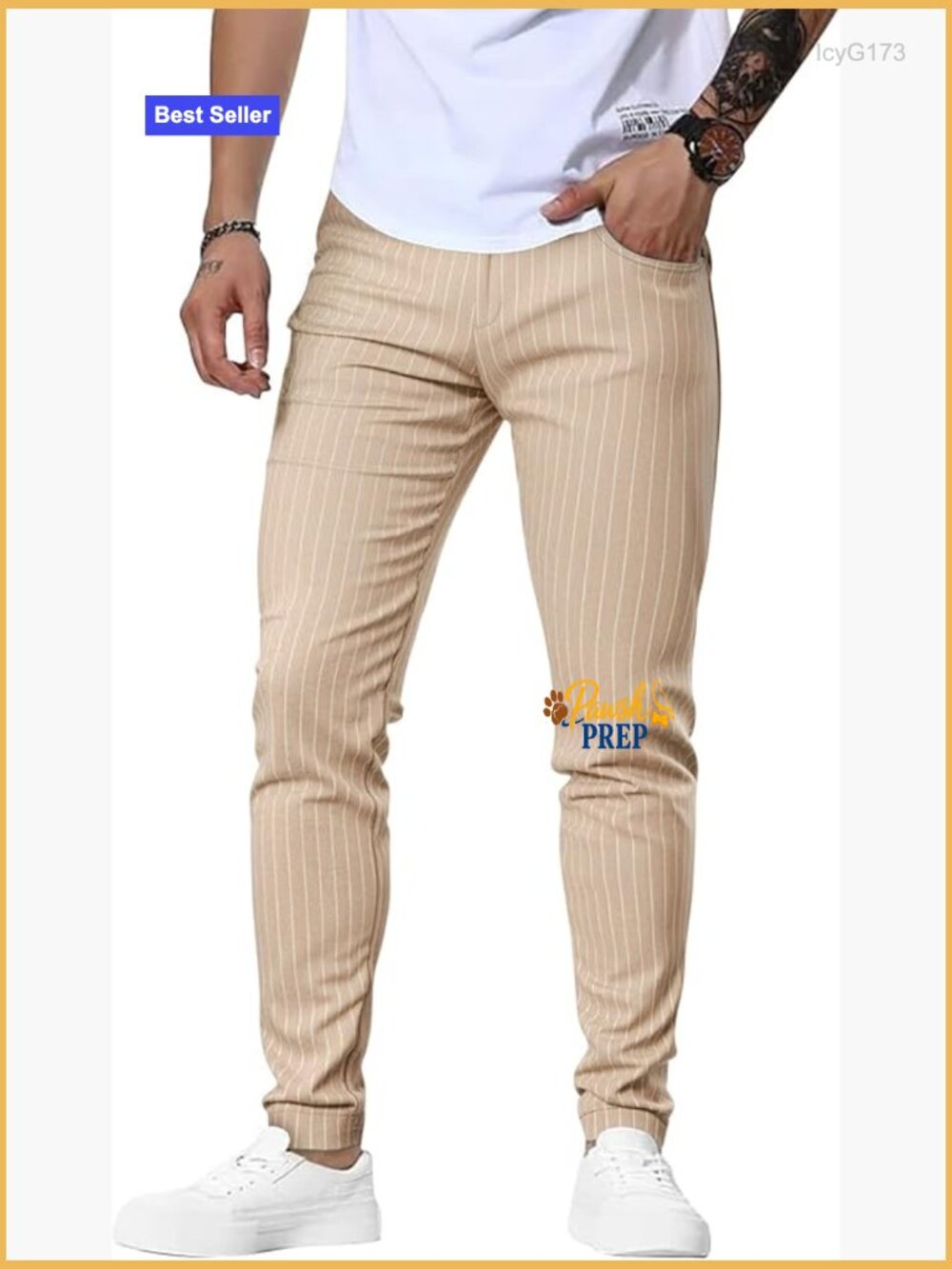 Slim Fit Stretch Dress Pants Tapered Chinos for Casual or Formal Wear